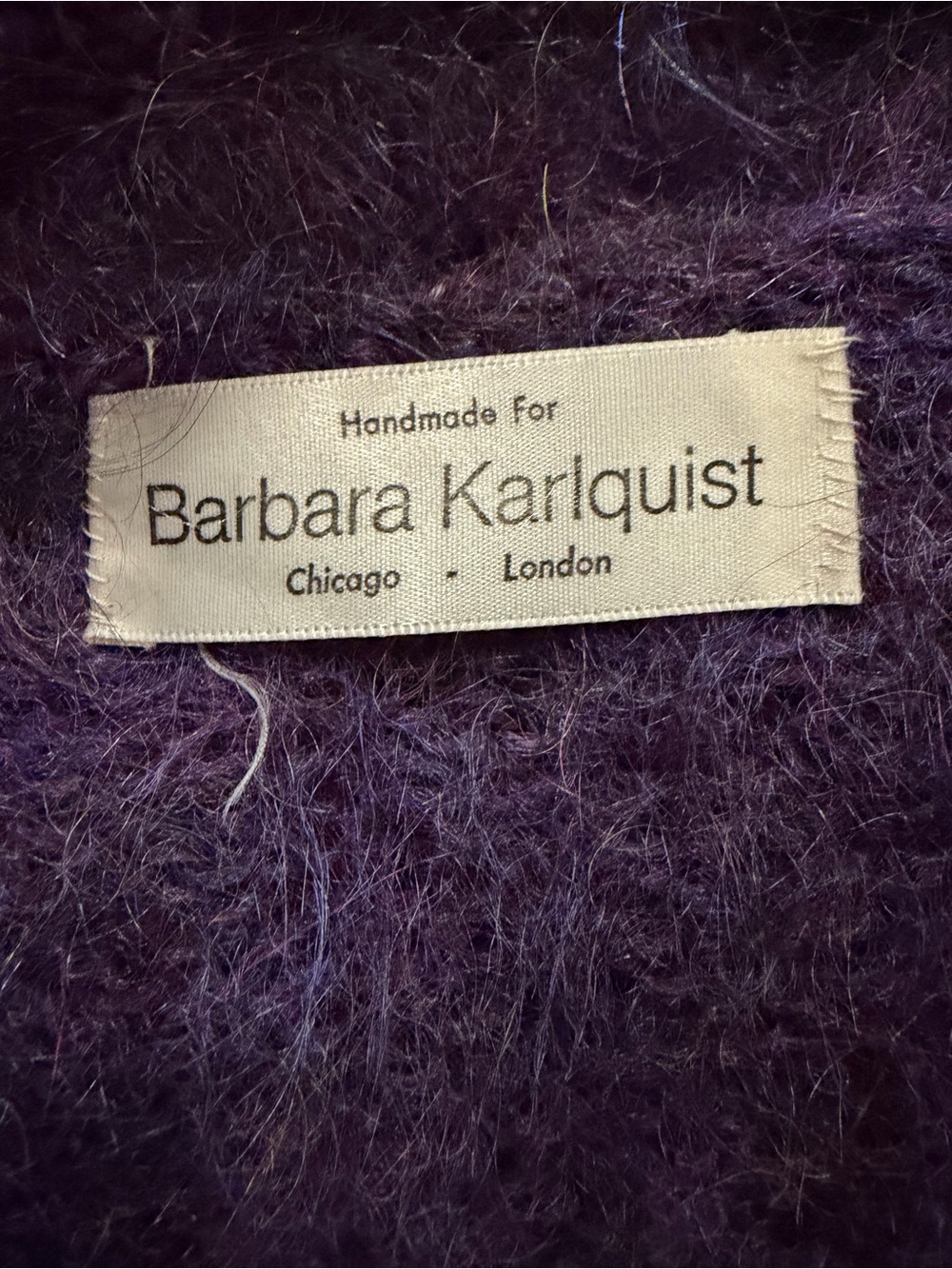 Handmade Royal Purple Mohair Peplum Cardigan - Picture 11 of 11